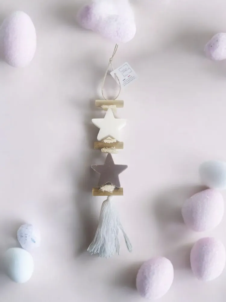 Savons - Tresse 1 Savon Etoile Blanche et 1 Savon Etoile Fleur de Coton - FABRIQUE LOMAELLE