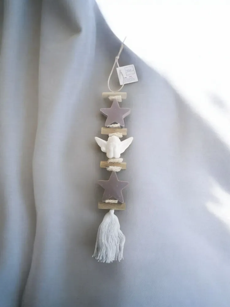 Savons - tresse 1 Savon Etoile Fleur de Coton et 1 Savon Ange Bergamote 1 Savon Etoile Fleur de Coton - FABRIQUE LOMAELLE