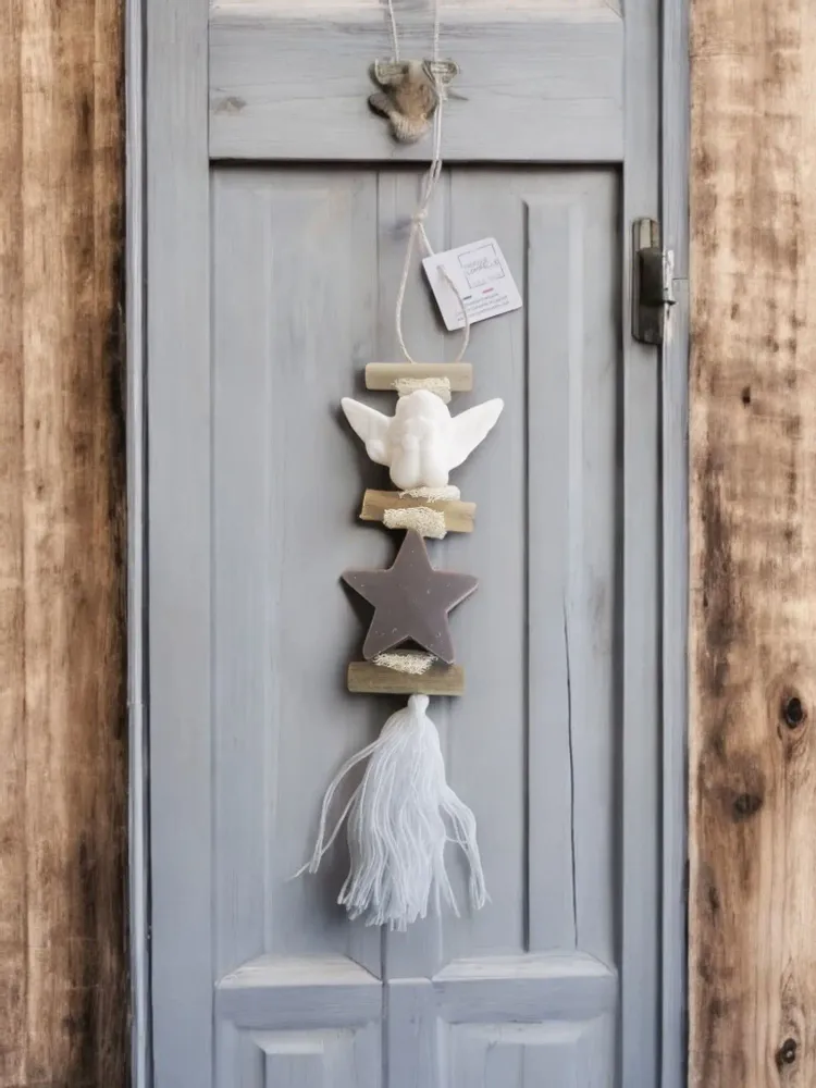 Savons - Tresse 1 Savon Ange et 1 Savon Etoile Fleur de Coton - FABRIQUE LOMAELLE