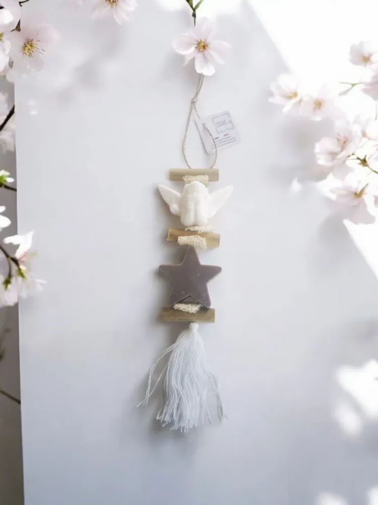 Savons - Tresse 1 Savon Ange et 1 Savon Etoile Fleur de Coton - FABRIQUE LOMAELLE