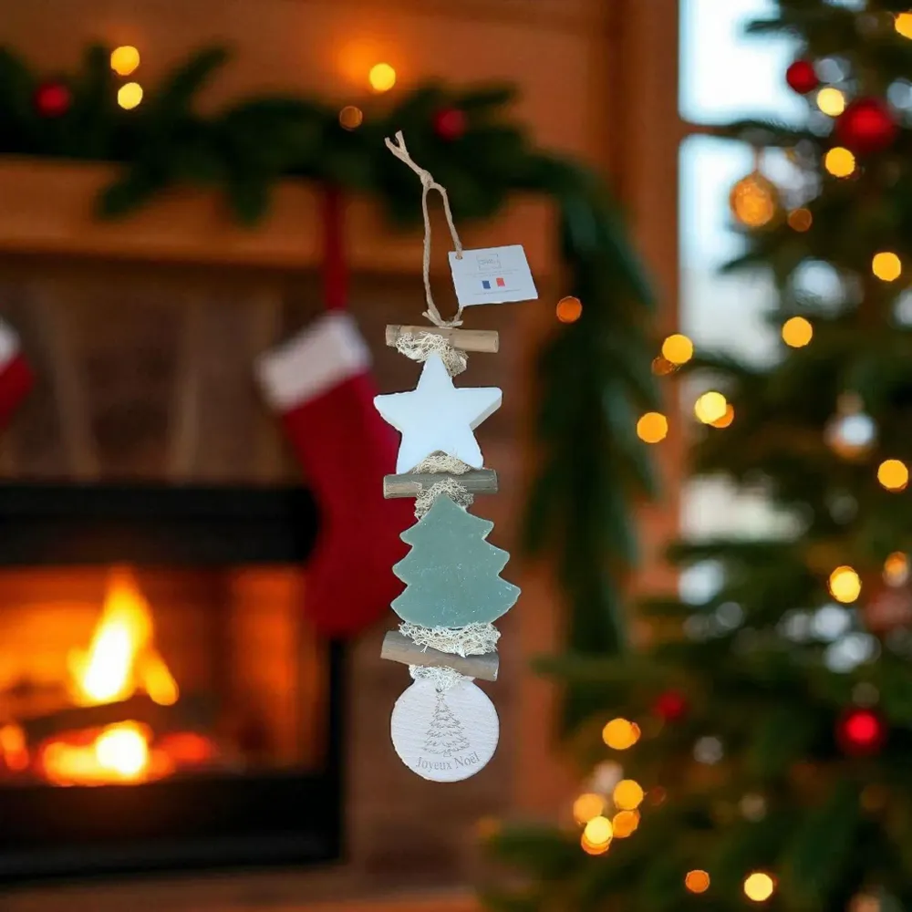 Savons - Tresse 1 Savon Etoile Blanche Bergamote et 1 Savon Sapin Vert Cèdre et Rond Bois Gravé "Joyeux Noël" - FABRIQUE LOMAELLE