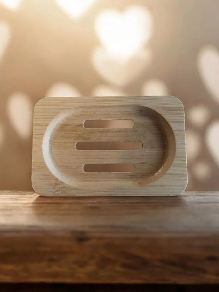 Soaps - Personalized Bamboo Soap Dish "Little Bubbles...Big Smile." - FABRIQUE LOMAELLE