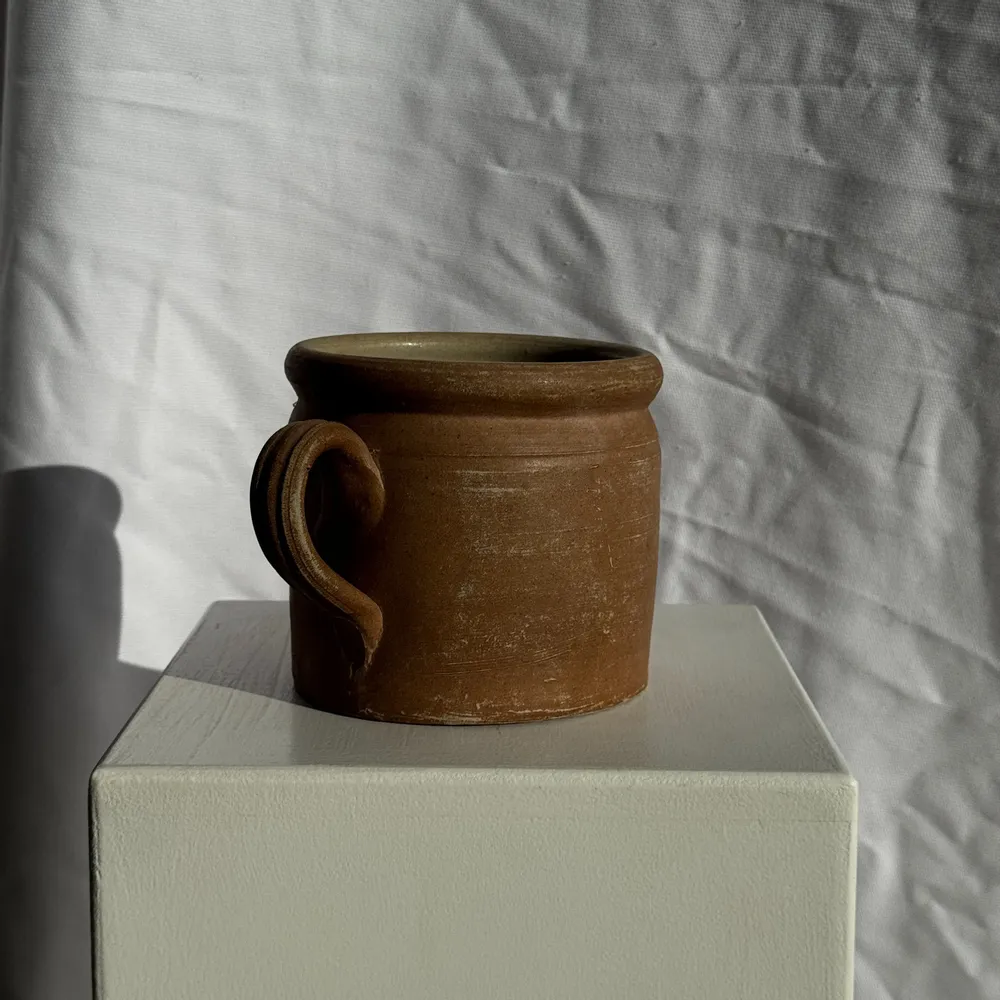 Boîtes de conservation - Pot à rillettes en grès ocre Saint Amand H13 (2) - OFFICE OBJETS