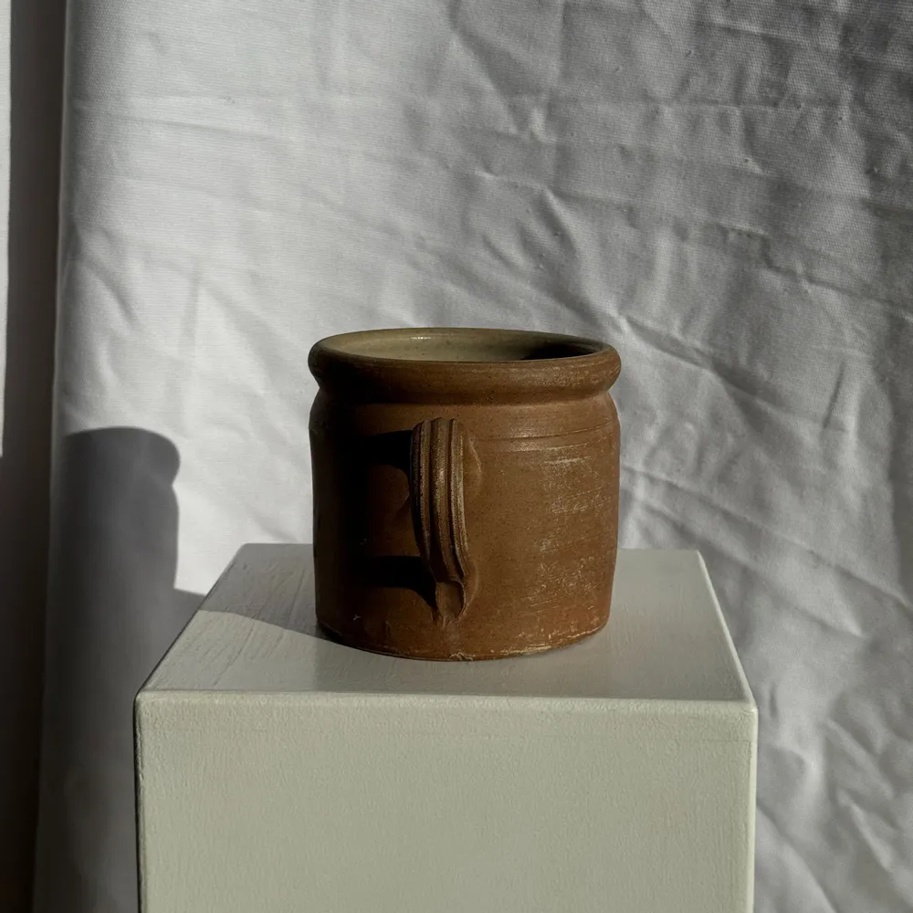 Boîtes de conservation - Pot à rillettes en grès ocre Saint Amand H13 (2) - OFFICE OBJETS