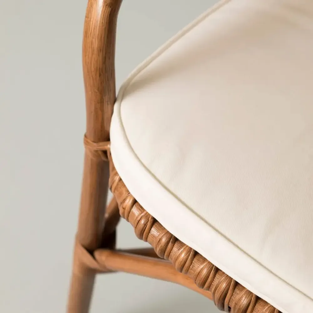 Armchairs - PHILIPPE RATTAN DINING ARMCHAIR BROWN - MAHE HOMEWARE