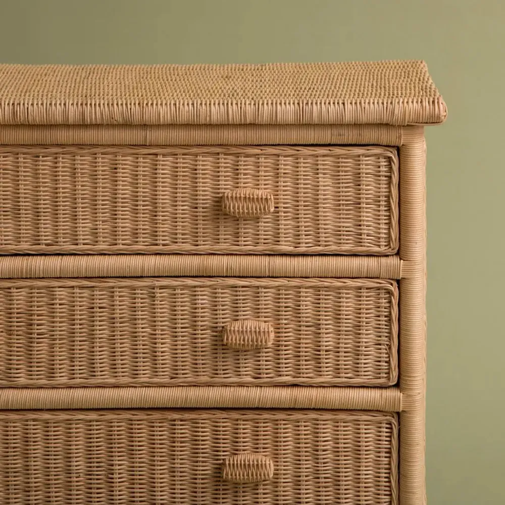 Chests of drawers - ELIZABETH NATURAL RATTAN DRESSER - MAHE HOMEWARE