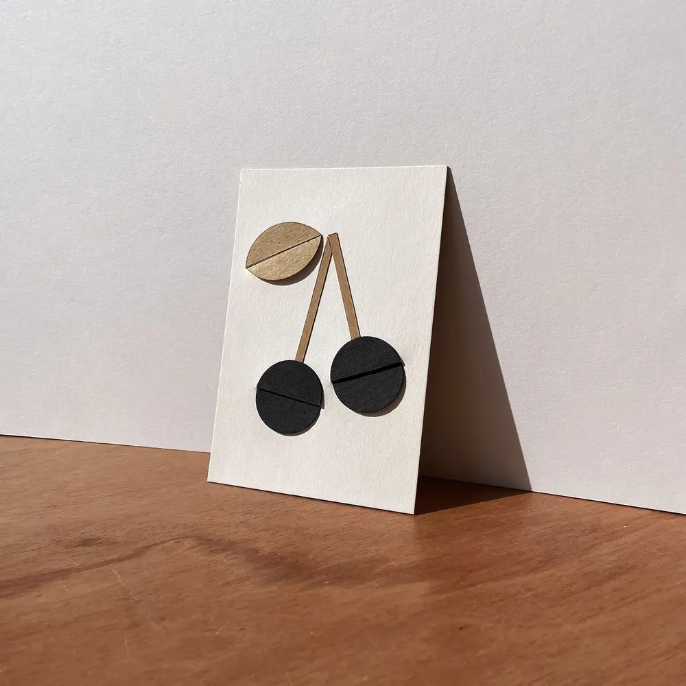 Carterie - CERISE Carte à effeuiller - OISO