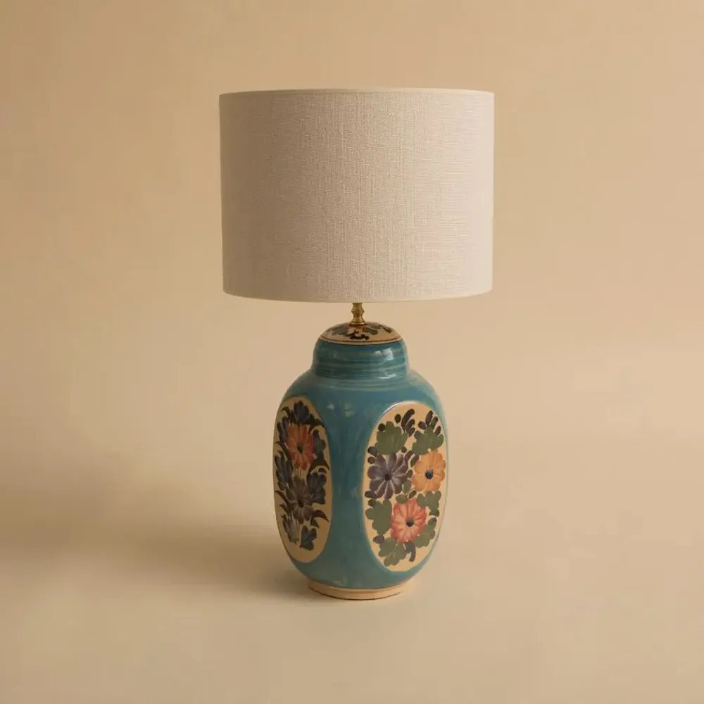 Lampes de table - BASE DE LAMPE DE TABLE EN CÉRAMIQUE MAGGIE ORANGE - MAHE HOMEWARE