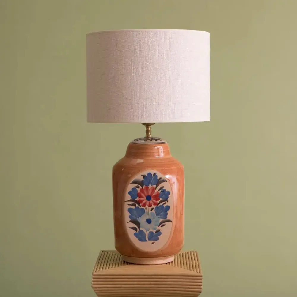 Lampes de table - BASE DE LAMPE DE TABLE EN CÉRAMIQUE MAGGIE ORANGE - MAHE HOMEWARE