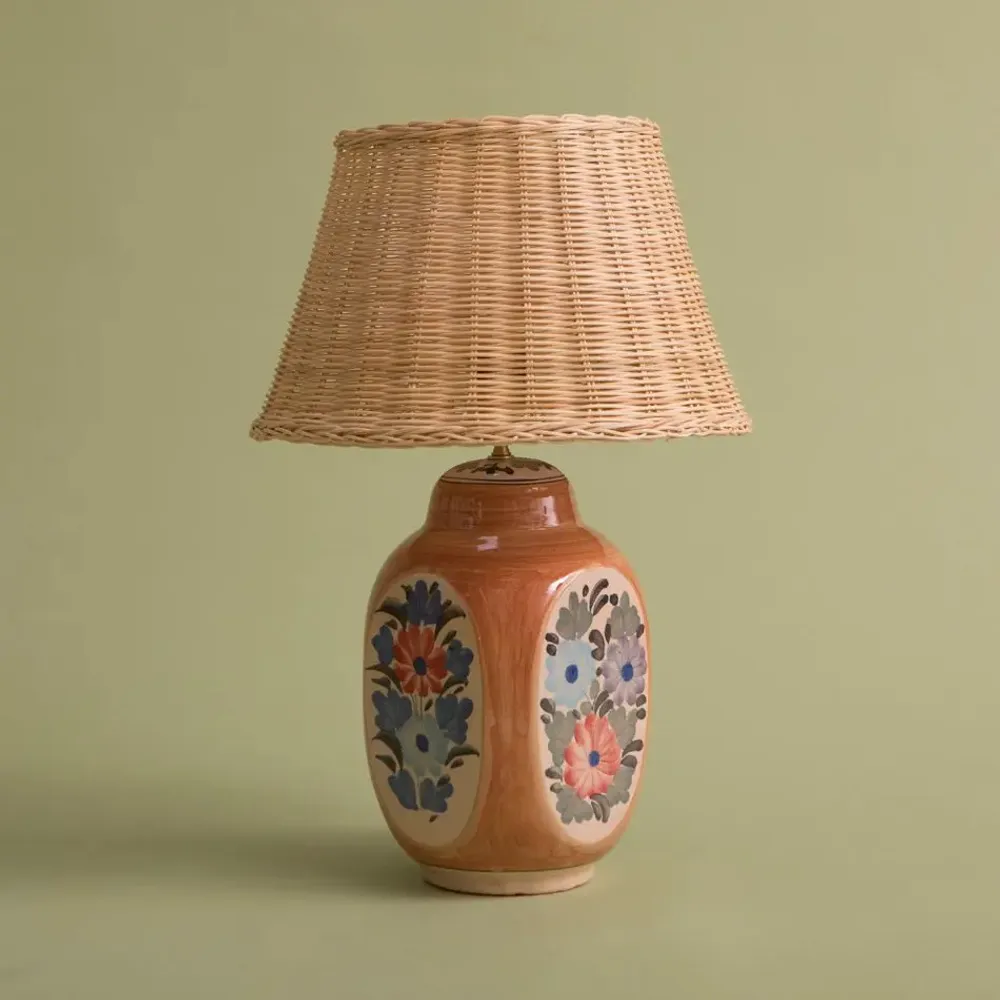 Lampes de table - BASE DE LAMPE DE TABLE EN CÉRAMIQUE MAGGIE ORANGE - MAHE HOMEWARE