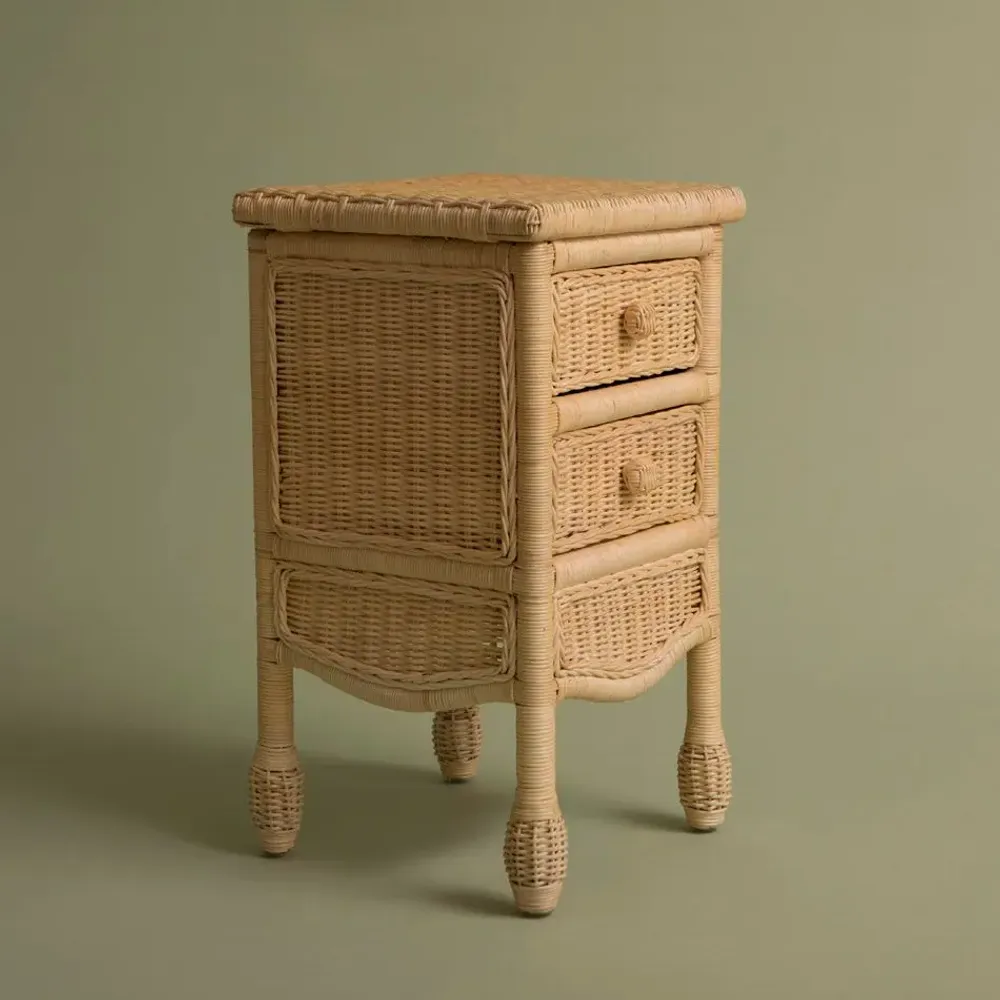 Tables de nuit - TABLE DE CHEVET EN ROTIN CAMILA NATUREL - MAHE HOMEWARE