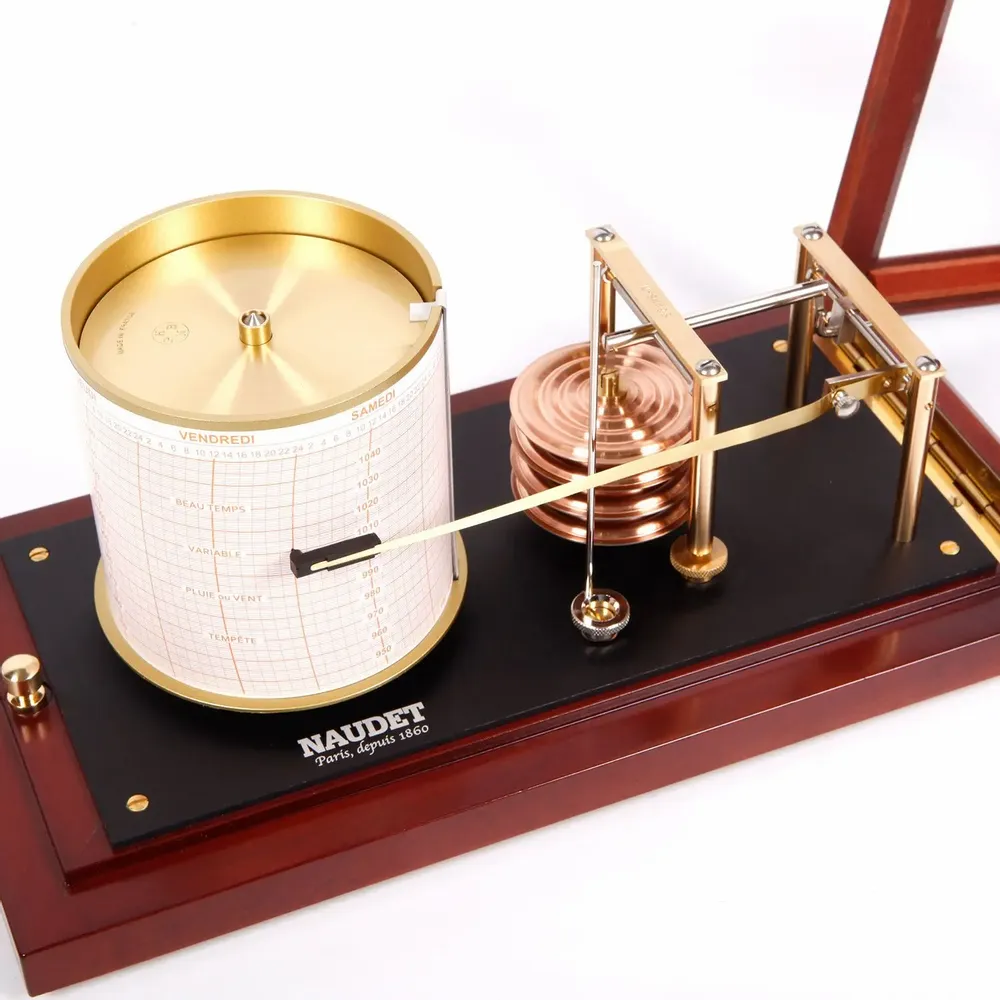Decorative objects - LARGE WOODEN BAROGRAPH - NAUDET