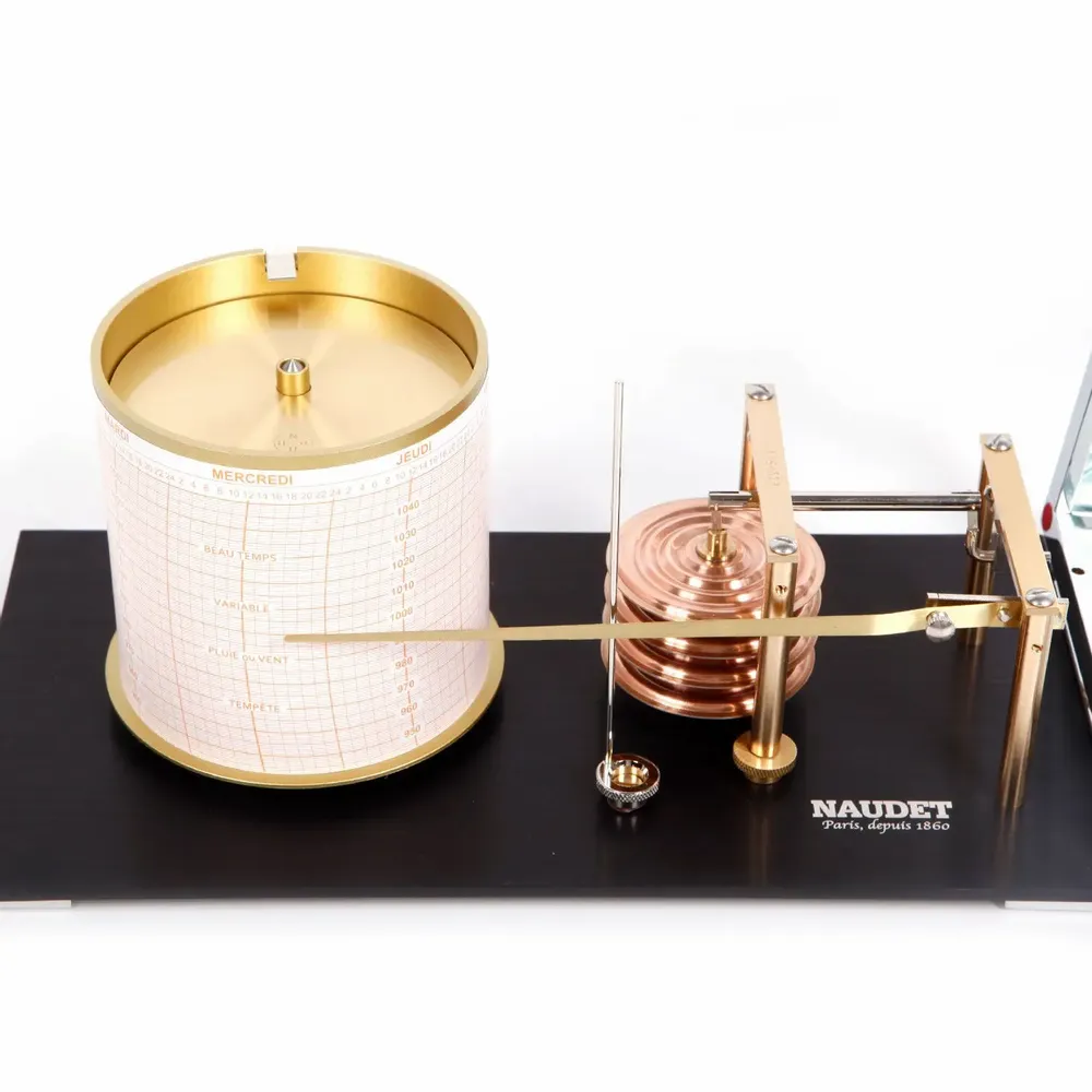 Clocks - LARGE METAL BAROGRAPH - NAUDET