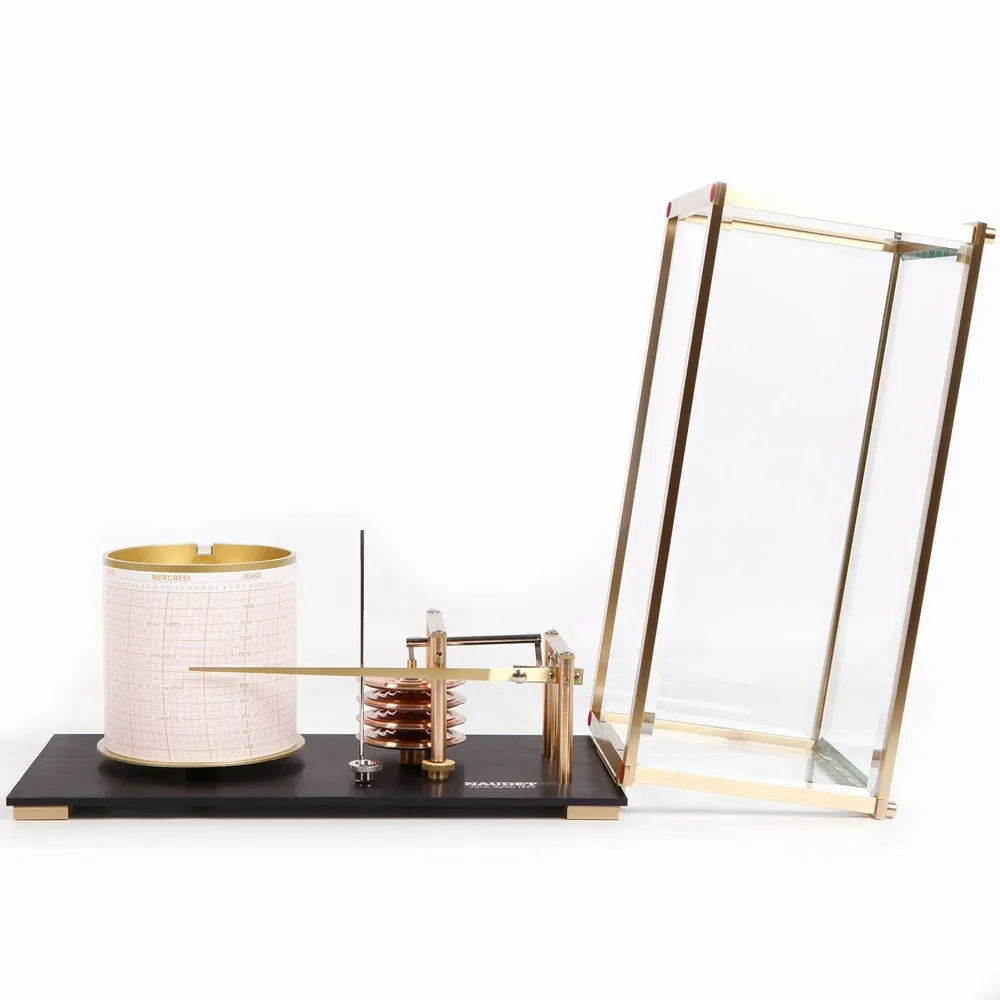 Clocks - LARGE METAL BAROGRAPH - NAUDET