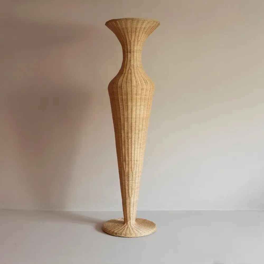 Lampadaires - LAMPADAIRE VASE EN ROTIN CELIA - MAHE HOMEWARE