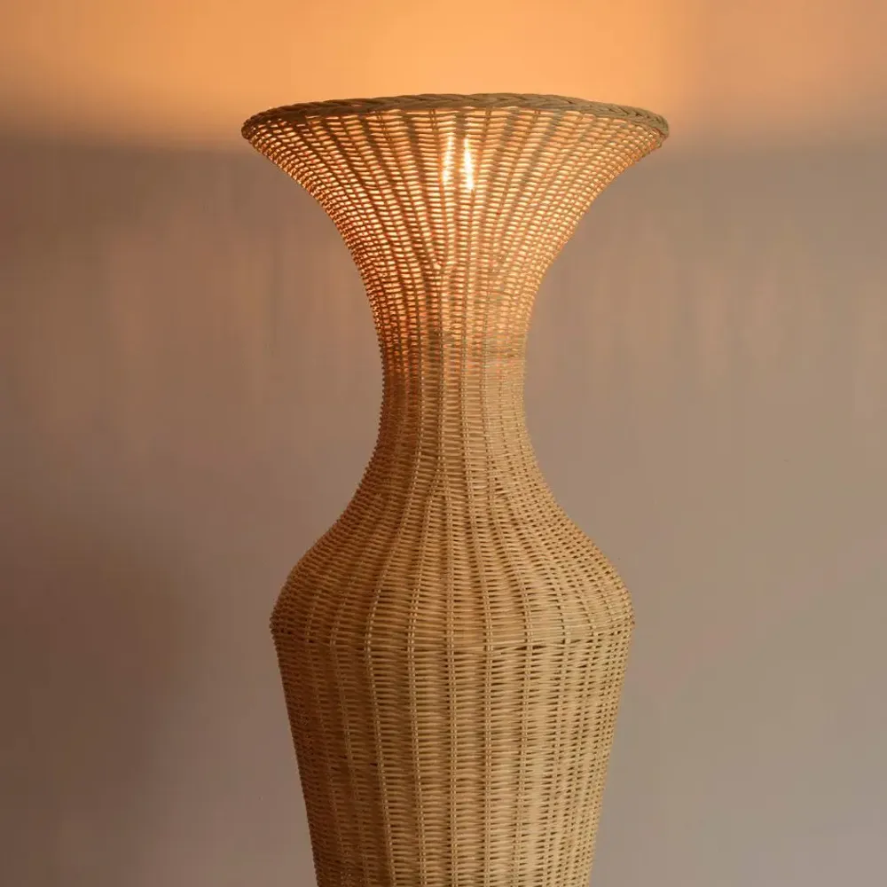 Lampadaires - LAMPADAIRE VASE EN ROTIN CELIA - MAHE HOMEWARE
