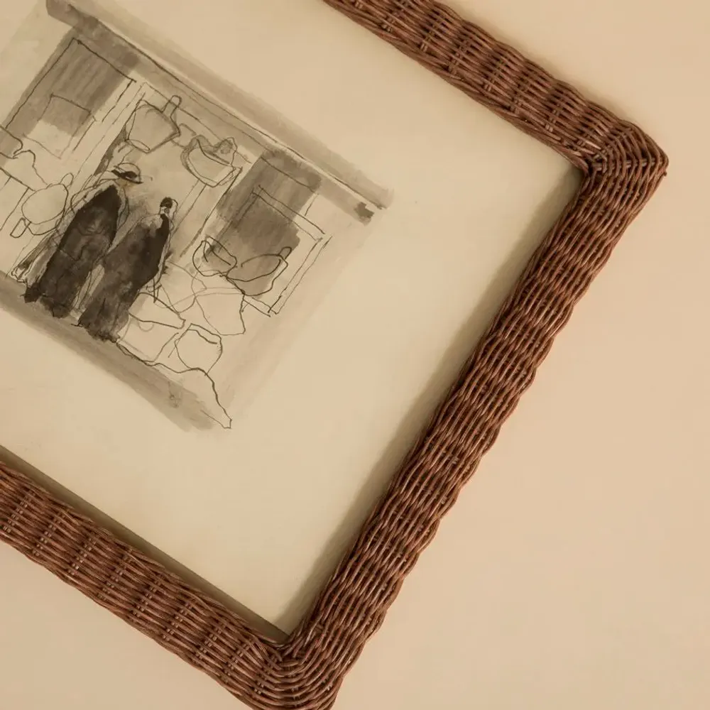 Cadres - CADRE PHOTO EN ROTIN TRESSÉ À LA MAIN HARPER - MAHE HOMEWARE