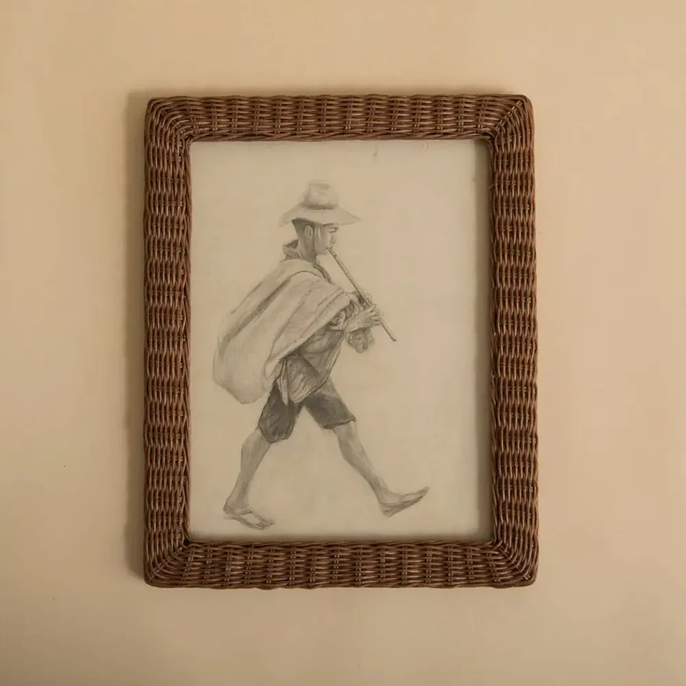 Cadres - CADRE PHOTO EN ROTIN TRESSÉ À LA MAIN HARPER - MAHE HOMEWARE