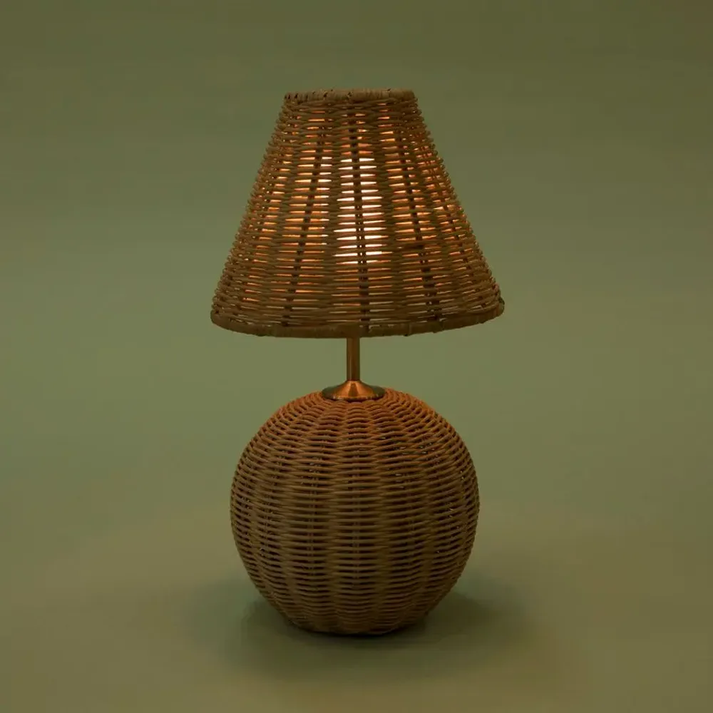 Lampes de table - LAMPE DE TABLE SANS FIL EN ROTIN AVEC ABAT-JOUR EN ROTIN - MAHE HOMEWARE