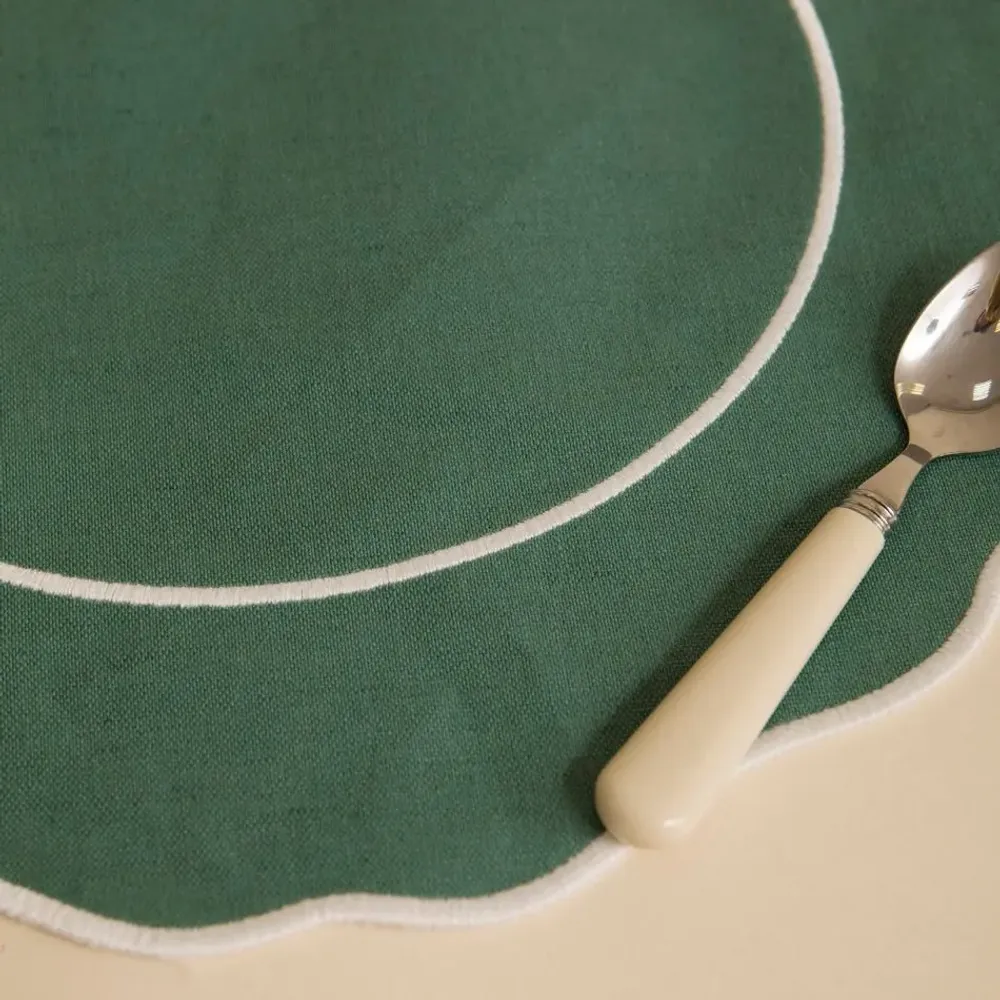 Linge de table textile - NAPPERON ROND EN LIN ANTITACHE - MAHE HOMEWARE