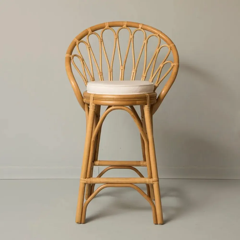 Chaises - TABOURET DE COMPTOIR EN ROTIN PÉTUNIA NATUREL - MAHE HOMEWARE
