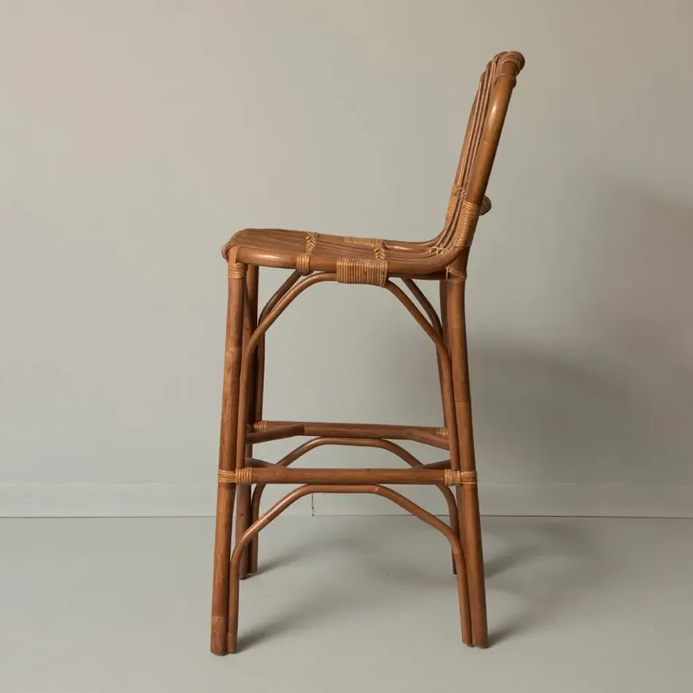 Chaises - TABOURET DE BAR EN ROTIN PHILIPPE MARRON - MAHE HOMEWARE