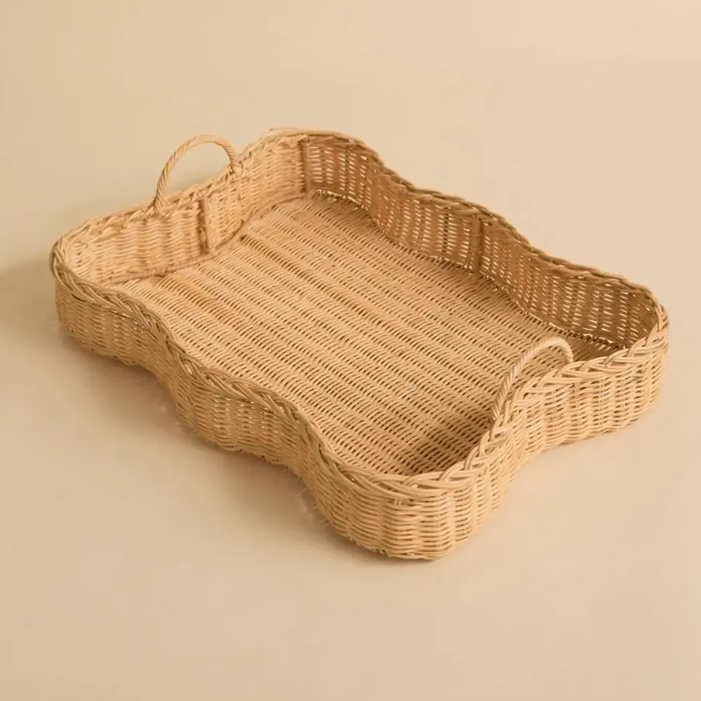 Plateaux - PLATEAU FESTONNÉ EN ROTIN VERA - MAHE HOMEWARE