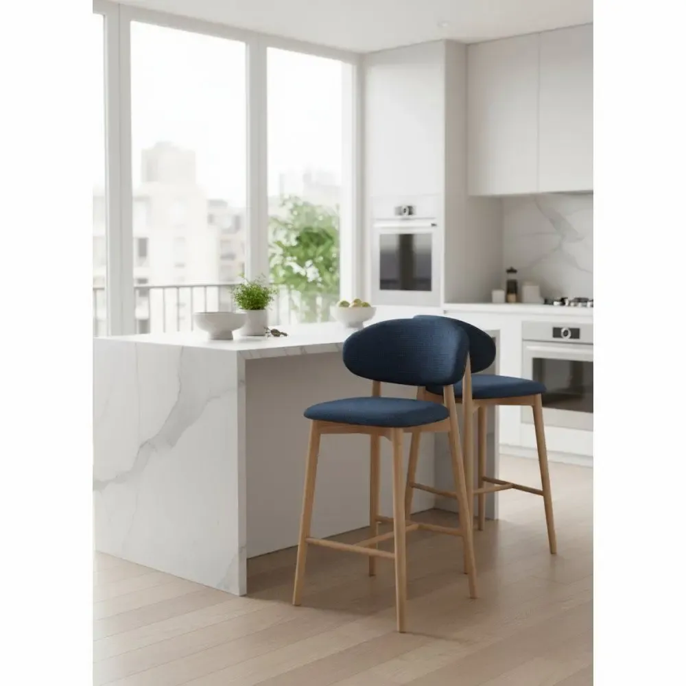 Tabourets - Tabouret Jaspe Naturel & Bleu - EMPREINTE DU TEMPS