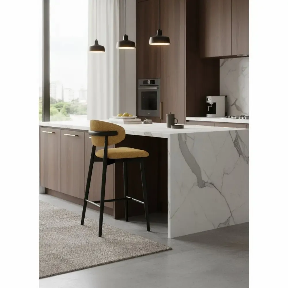 Stools - Jaspe Black & Yellow Stool - EMPREINTE DU TEMPS