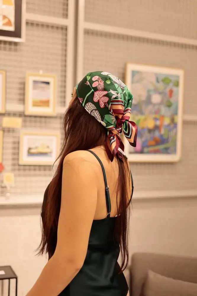 Scarves - scarf, Silk square 67, Pure silk, French creation and printing - KOUNTHEA RETH