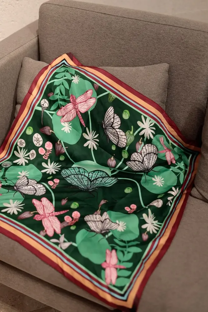 Scarves - scarf, Silk square 67, Pure silk, French creation and printing - KOUNTHEA RETH