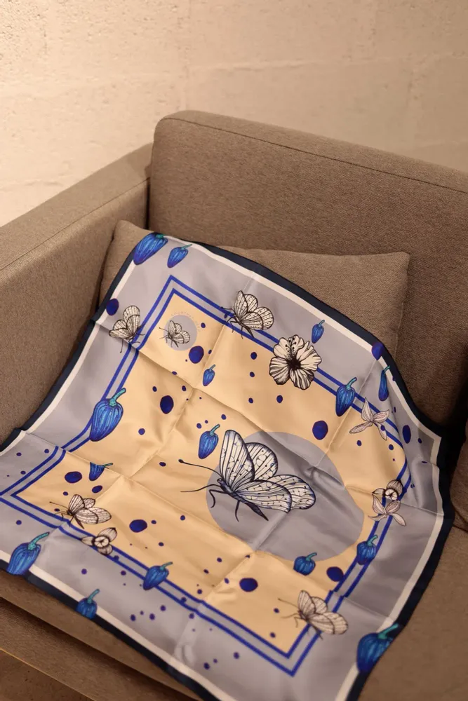 Scarves - scarf, Silk square 67, Pure silk, French creation and printing - KOUNTHEA RETH