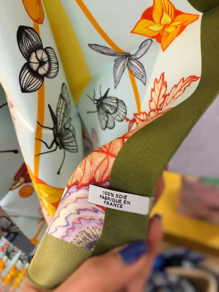 Scarves - scarf, Silk square 67, Pure silk, French creation and printing - KOUNTHEA RETH