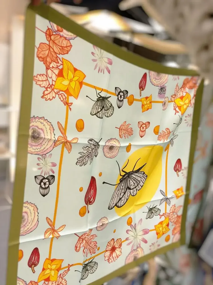 Scarves - scarf, Silk square 67, Pure silk, French creation and printing - KOUNTHEA RETH