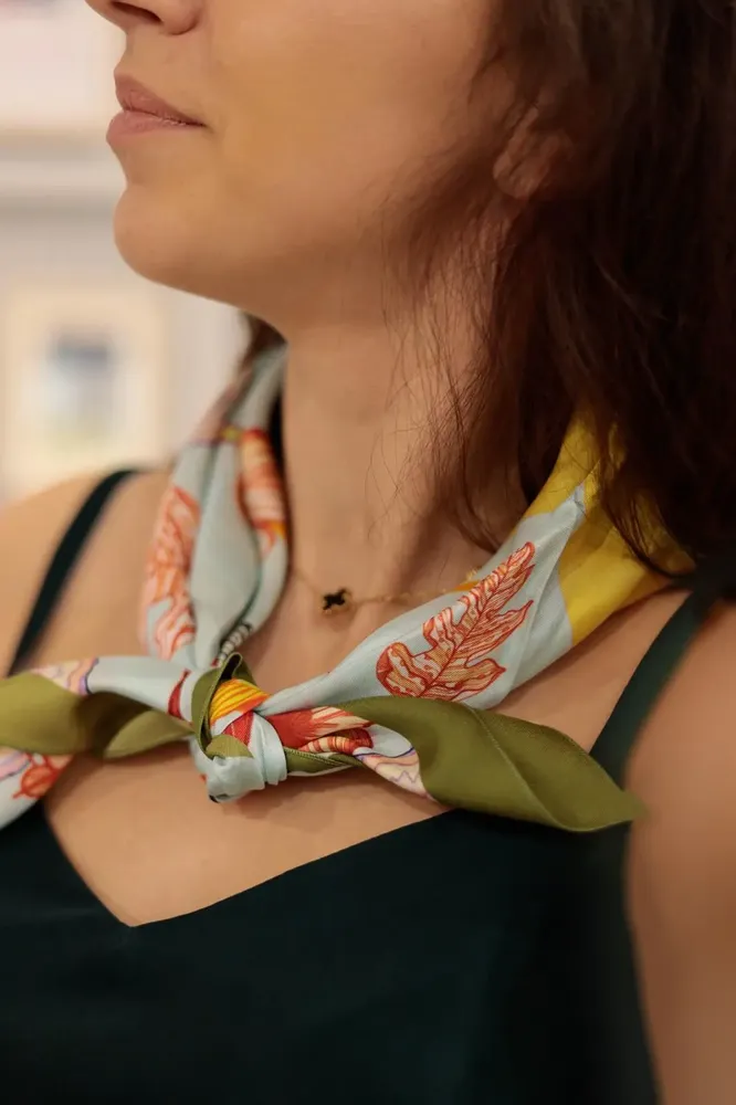 Scarves - scarf, Silk square 67, Pure silk, French creation and printing - KOUNTHEA RETH