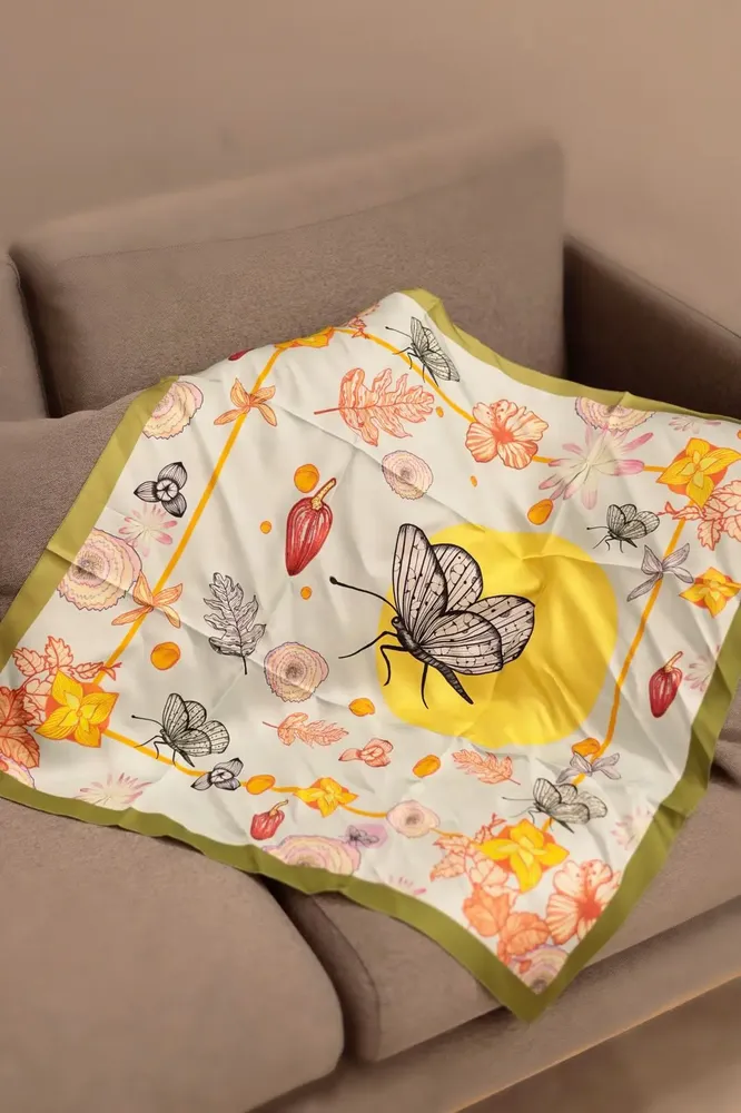 Scarves - scarf, Silk square 67, Pure silk, French creation and printing - KOUNTHEA RETH