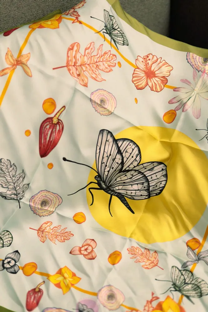 Scarves - scarf, Silk square 67, Pure silk, French creation and printing - KOUNTHEA RETH