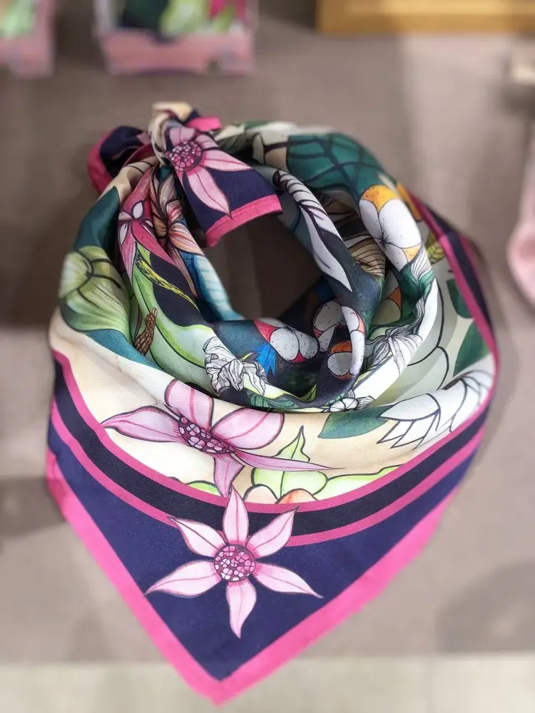 Scarves - satin scarf, French creation and printing - KOUNTHEA RETH