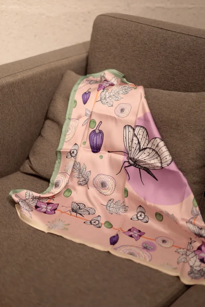 Scarves - satin scarf, French creation and printing - KOUNTHEA RETH