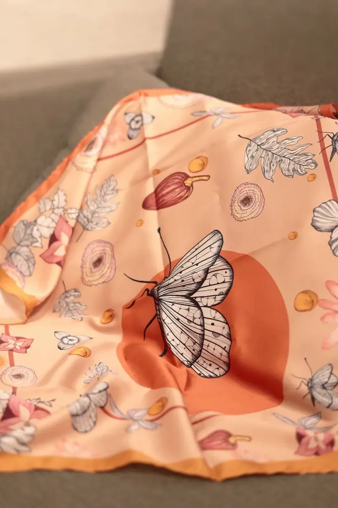 Scarves - Satin scarf, French creation and printing - KOUNTHEA RETH