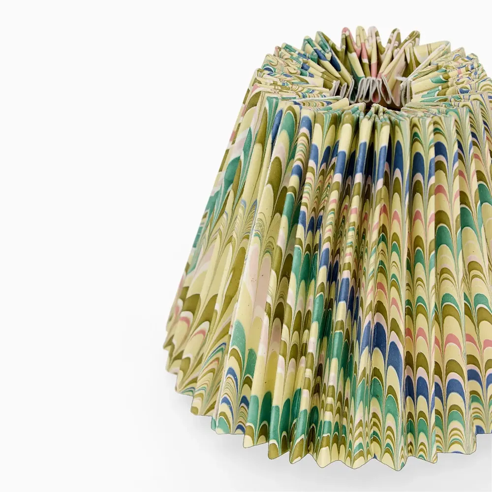Decorative objects - MARBLED SMALL PLEATED LAMPSHADE - MOSS MOUNTAIN - CRAFT BOAT
