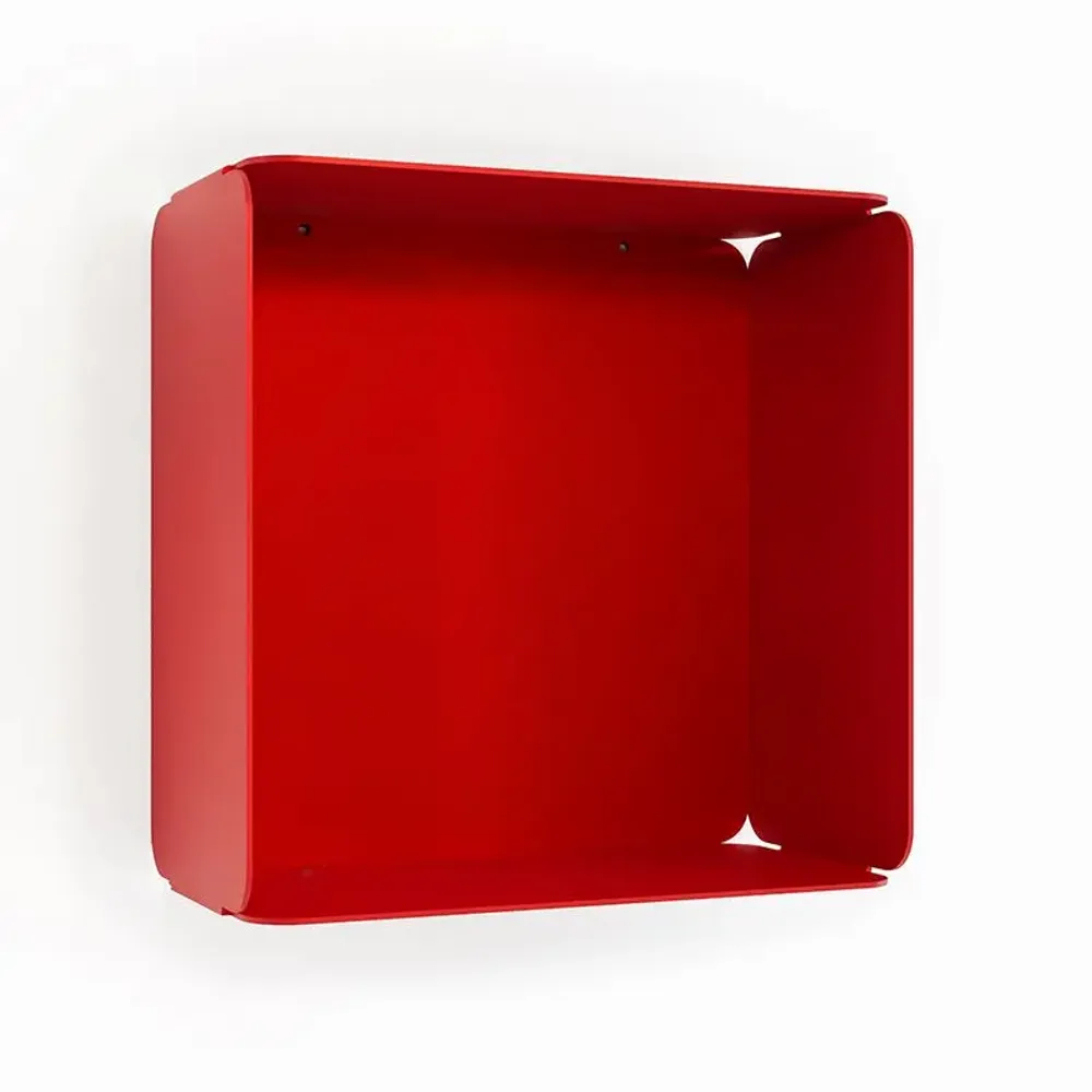 Shelves - CUBE WALL SHELF IN STEEL WITH AMETHYST BOTTOM - DECO-GEM