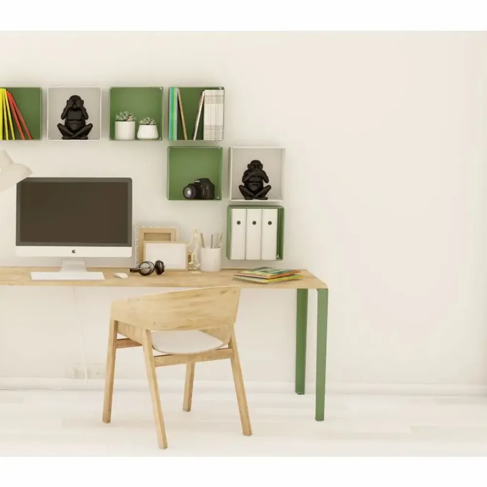 Shelves - CUBE WALL SHELF IN STEEL WITH AMETHYST BOTTOM - DECO-GEM