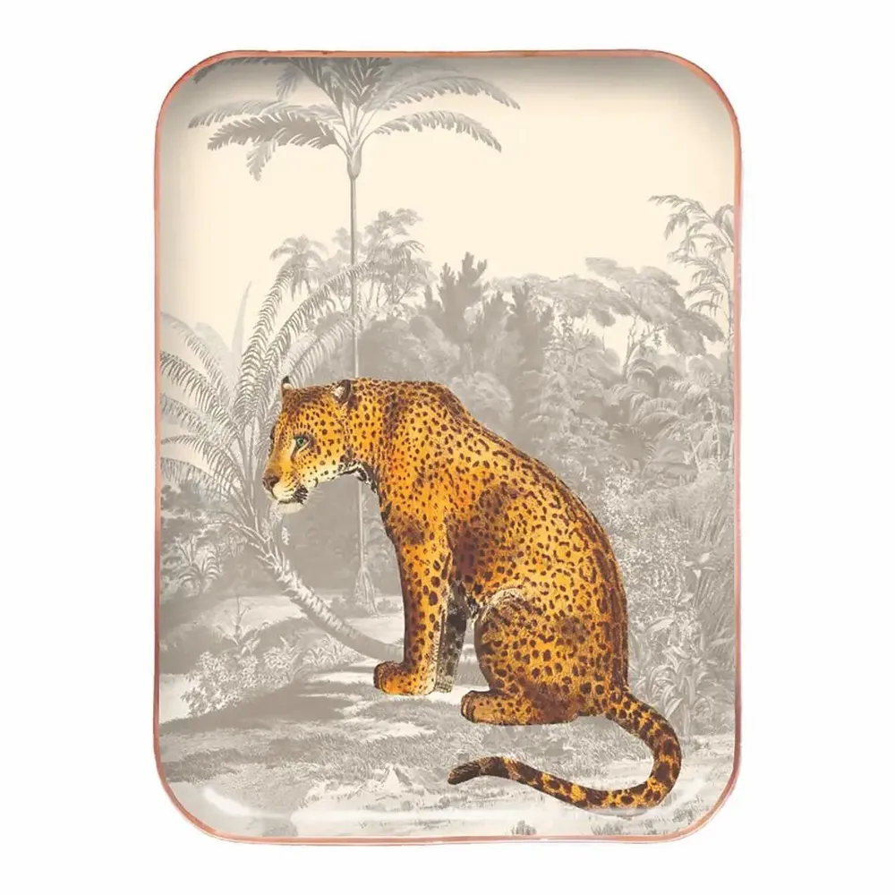 Trays - leopard enamelled tray - PARADISIO IMAGINARIUM