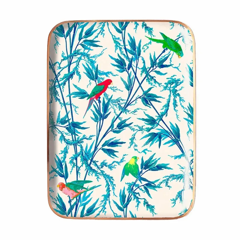 Trays - Enamelled tray Le Jardin des Perroquets - PARADISIO IMAGINARIUM