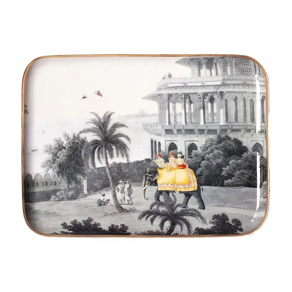 Trays - India enamelled tray - PARADISIO IMAGINARIUM