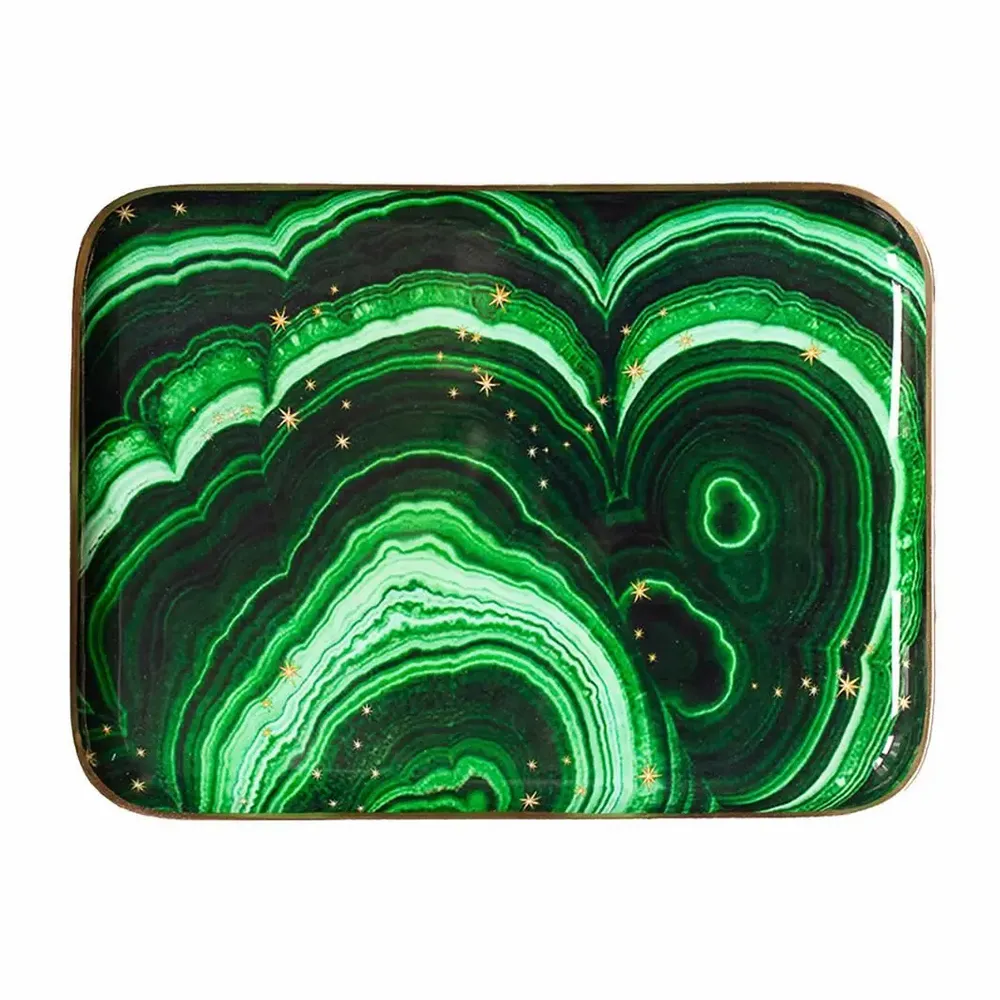Trays - Malachite enamelled tray - PARADISIO IMAGINARIUM