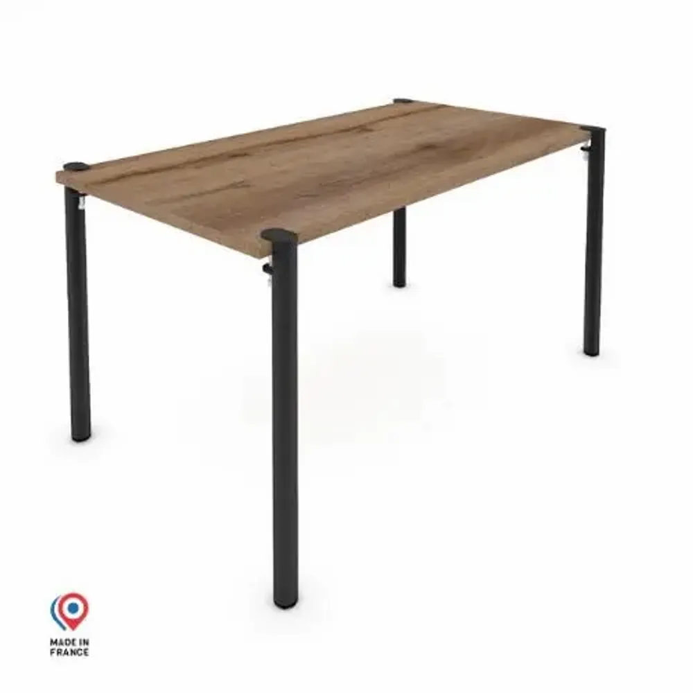 Dining Tables - RECTANGULAR DINING TABLE WITH ANTIQUE OAK DECOR URSA - DECO-GEM