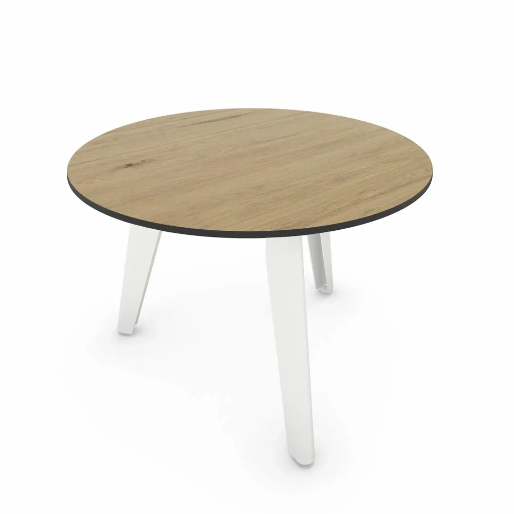 Coffee tables - ROUND COFFEE TABLE WITH EPSILON LIGHT OAK DECOR - DECO-GEM