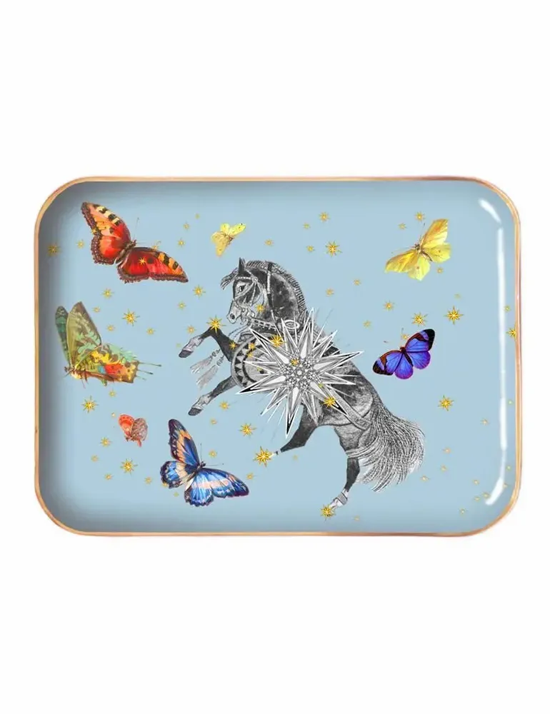 Trays - Enamelled tray or pouch\" The enchanted garden\ " - PARADISIO IMAGINARIUM
